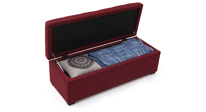 Savron Upholstered Storage Bench(Sangeria Red)